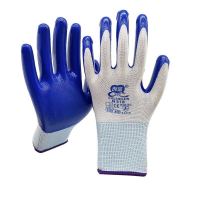 创信N518丁腈劳保手套工作浸胶橡胶耐磨防滑透气薄款带胶防护 创信N518蓝色丁腈12付