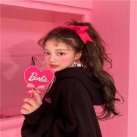 韩国ins同款Barbie联名化妆镜芭比娃娃系列心形蝴蝶结手持镜子女 粉色芭比娃娃化妆镜