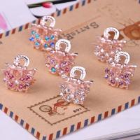 韩版成人皇冠小发卡子头饰韩国镶水钻刘海发夹小抓夹女士顶夹发抓 蝴蝶款 颜色随机6只装 长宽约2.5*2CM