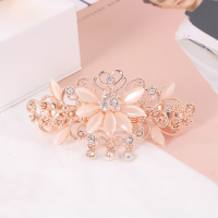 韩国头饰顶夹成人水钻弹簧夹蝴蝶结百搭发卡发夹马尾刘海夹发饰品 白色 默认