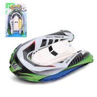 新款创意充气电动戏水快艇儿童洗澡浴缸玩水充气船玩具冲锋艇 US399绿色（送电池）