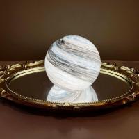 星空星球月球小夜灯ins北欧创意卧室礼物风格装饰小夜灯充电台灯 120水蓝色 无线电池盒款(不送电池)