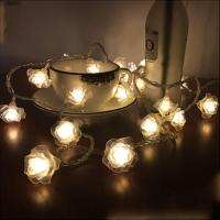 (浪漫玫瑰灯)彩灯LED星星灯小闪灯串卧室节日灯串婚庆房间装饰灯 3米20朵玫瑰电池款--暖白