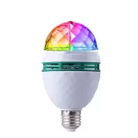 led彩色灯泡旋转彩灯家用ktv灯七彩灯舞台灯魔球闪光灯射灯蹦迪唉 360度旋转魔球彩灯