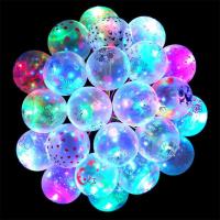 摆摊发光气球led灯批发儿童玩具七彩闪灯夜光地推夜市带灯气球 透明闪灯 10只不带杆托打气筒