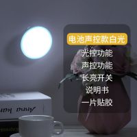 usb小夜灯充电式家用led过道无线智能走廊光控楼道声控人体感应灯 声控电池款 白光