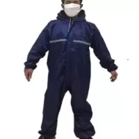 户外成人男女长款洗车巡逻矿用防尘服连体防水工作劳保反光雨衣 连体蓝色 160