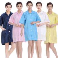 夏季防静电工作服短袖大褂无尘大褂防护工作服喷漆短袖男女无尘服 定制绣印(不含衣服) S