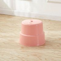 加厚塑料凳子家用方凳高凳经济型胶凳椅熟胶餐桌椅子宿舍用小板凳 迷你款北欧粉无盖(高18CM) 1个