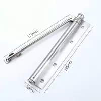 闭门器家用隐形门合页自动关门回位回弹弹簧简易缓冲合页闭门器 普通不锈钢(拉丝) 垫片款