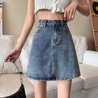 大码背带裙女夏装韩版胖mm宽松显瘦吊带裙牛仔裙学生中长款连衣裙 蓝色半身裙 [关注店铺送袜子] S [建议80-95斤]