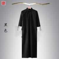 新品德云社张云雷相声大褂伴郎服男女长袍快板相声服民国长衫 黑色 S建议90-115