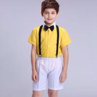六一儿童节演出服合唱蓬蓬裙公主裙马甲背带裤男女童夏季幼儿园 背带黄色 110