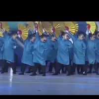 六一儿童演出服说书人原版舞蹈服幼儿园男女童相声大褂快板表演服 湖蓝色大褂 110cm