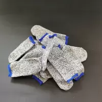 加宽加大防割手指套劳保耐磨手套防切手指套雕刻切割防护手部保护 加宽加大蓝边防割指套 5只
