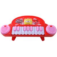 儿童多功能弹奏迷你电子琴动物小钢琴早教益智乐器玩具 动物电子琴 红色 标配版