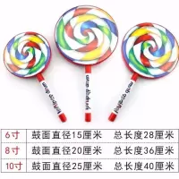 幼儿园玩具教具儿童早教棒棒糖鼓奥尔夫打击乐器6寸8寸10音乐教具 6英寸(直径15厘米)鼓+鼓锤