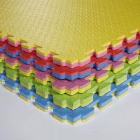 跆拳道地垫舞蹈武术散打加厚训练专用泡沫幼儿园垫子1米乘1米 欧标出口B级2.0cm 颜色纹路留言 1米乘1米