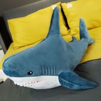 鲨鱼毛绒玩具可爱挂件公仔娃娃床上抱着睡觉长条枕抱枕男生款玩偶 10厘米挂件 蓝色鲨鱼