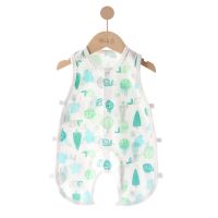 婴儿无袖琵琶衣薄款夏季宝宝镂空连体衣新生儿背心哈衣网眼爬服 小树 66 建议8-12斤