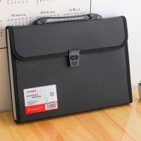 13格风琴包学生手提文件夹多层试卷夹简约大容量卷子资料册收纳袋 A4/13格[黑色]1个装