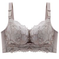 古拉苏 80-220斤胖MM 大码大胸显小内衣女聚拢薄款胸罩文胸无钢圈 咖啡 75B /34B