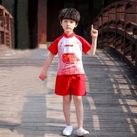 儿童演出服舞蹈服小学生汉服男女童国庆表演服幼儿园合唱民族服装 男款红色 110 偏小一码