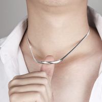 日韩项链男士扁蛇骨链钛钢链条嘻哈潮人锁骨链短款毛衣链女装饰品 宽3mm长55cm 钛钢材质(防水不掉色)