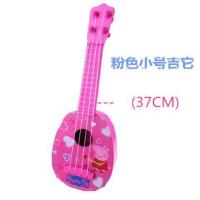 正版小猪佩奇玩具尤克里里佩琪儿童吉他可弹奏小提琴2-6岁男女孩 小猪佩奇吉它粉色-37cm