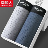 南极人男士冰丝网孔四角内裤夏季薄款潮流性感青少年平角短裤头衩 冰丝网孔B-2条装 L 体重(70-110斤)