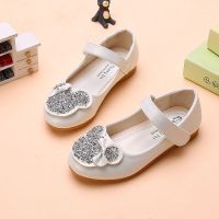 女童皮鞋儿童公主鞋春秋季童鞋中大童软底单鞋小女孩宝宝水晶鞋子 A-240白色 24码/内长15cm