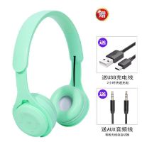 耳机头戴式蓝牙OPPO学生可爱挂脖华为小米vivo苹果通用男女同款 有趣的绿色 普通插线款[无蓝牙]