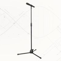 金属落地加重麦架防踩麦克风支架舞台三角话筒架落地式支架手机架 单话筒版