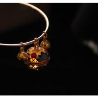 云深阁夜游西塘国风镯子发光景泰蓝香囊保色汉服配饰古风铃铛手镯 银红暖光