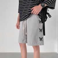 夏季新款国潮高街休闲短裤男潮牌街头嘻哈宽松五分裤痞帅工装裤子 灰色(蝴蝶款) [收藏优先发货] M [建议165-170
