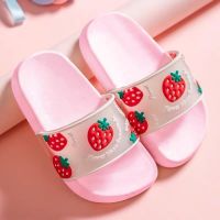 儿童拖鞋夏女童可爱小公主时尚外穿托鞋室内小孩宝宝亲子凉拖鞋男 粉色底草莓 20-21码/内长14cm(标准码)
