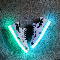 七彩充电发光鞋男女童儿童学生荧光闪光夜光休闲鞋街舞鬼步鞋大童 星星白 收藏+2号面具+快充器 43
