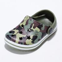 儿童洞洞鞋男童拖鞋夏防滑大童中小孩宝宝软底凉拖迷彩儿童沙滩鞋 军绿色 27 内长17cm