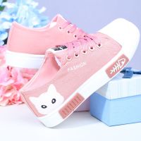 小邹菊女大童平底帆布鞋学生2021新款软底布面魔术贴板鞋15岁韩版 粉色B-6(帆布) 33