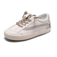 秋季新款2021板鞋女童小白鞋男童防滑休闲鞋中童时尚学生鞋大童鞋 金色 26 内长15.3cm