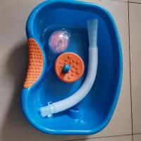 家用平躺洗头盆免弯腰孕妇月子床上洗发卧床护理老人儿童洗头神器 蓝色