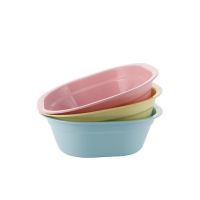 4个装婴儿洗脸盆新生儿用品洗屁屁股儿童塑料PP盆家用宝宝小盆子 小号(3件套)颜色随机发