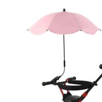 婴儿手推车雨伞遮阳伞遛娃神器三轮车童车防晒紫外线婴儿车雨罩 银胶款 粉色 直径65厘米