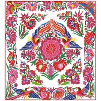 新款十字绣背带花可以比颜色找线绣也可以对号绣云南风情622 背带心没有相边黑色布58*54