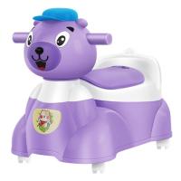 儿童宝宝马桶坐便器男女婴幼儿便盆尿盆带音乐宝宝马桶训练坐便器 紫色 普通款灯光音乐+刷子无轮子