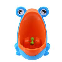青蛙儿童小便器男孩挂墙式小便池宝宝站立式便斗小孩尿盆卡通尿壶 蓝色