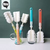 【10个装】宝宝奶瓶刷子婴儿用水杯刷长柄海绵清洁刷杯子刷奶嘴刷 颜色随机发 5个装（掌柜推荐）加长加厚加大款