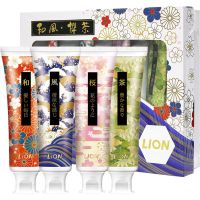 LION/狮王和风牙膏和菓白桃绵密泡牙膏海风礼盒4支装家庭实惠装 140*4