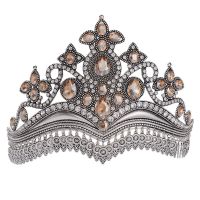 民族造型发饰皇冠舞蹈头饰舞台歌剧表演配饰品民族节日波西米亚风 古银色