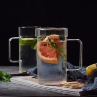 韩国ins史努比大容量带盖玻璃杯查理家族情侣水杯耐热耐冷 透明大容量玻璃杯720ml